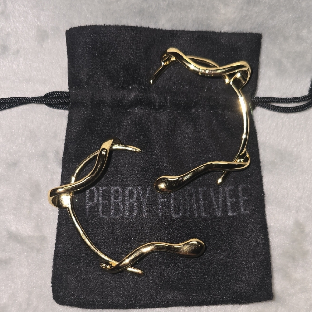 Pebby Forevee Gold Tone Snake Ear Cuffs